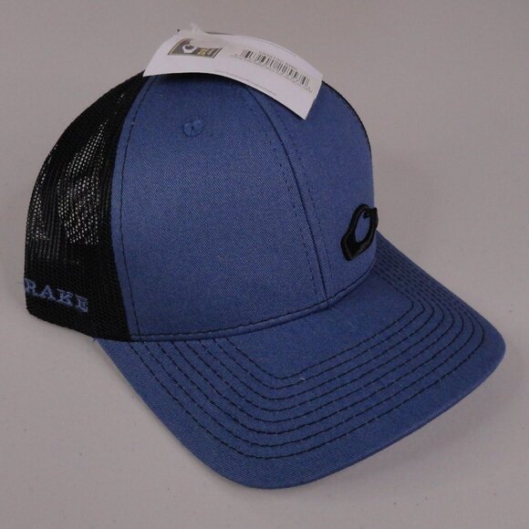 Drake Waterfowl Hat Blue Black Enid Mesh Snapback Trucker Cap Mens NWT DH4135 - Picture 3 of 9